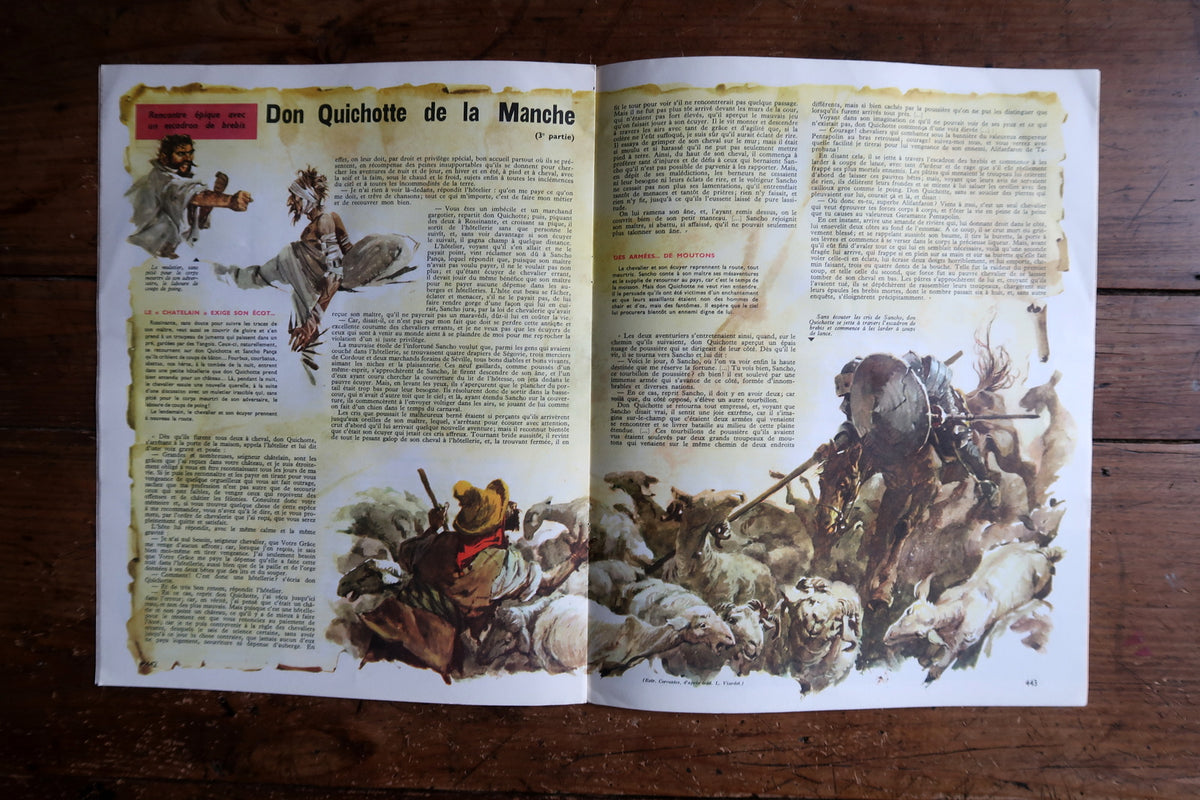 Don Quichotte de la Manche third instalment with illustrated sheep-charge episode.