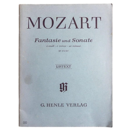 Mozart Fantasie und Sonate KV 475/457 Henle Urtext score with pale blue-grey softcover.