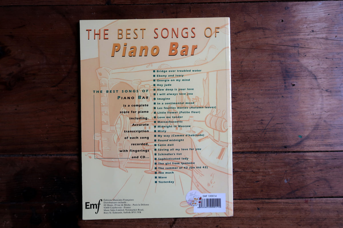 Rear cover listing piano solo songs above the Editions Musicales Francaises logo and barcode.