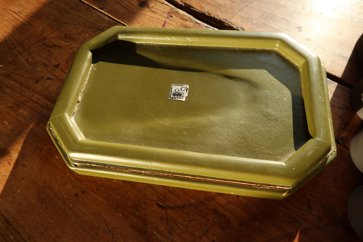 Vietnamese ceramic tea set top view, modern minimalist composition