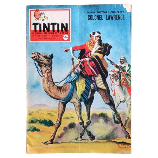 Original Tintin magazine No 525 1958, Le Journal de Tintin vintage comic issue