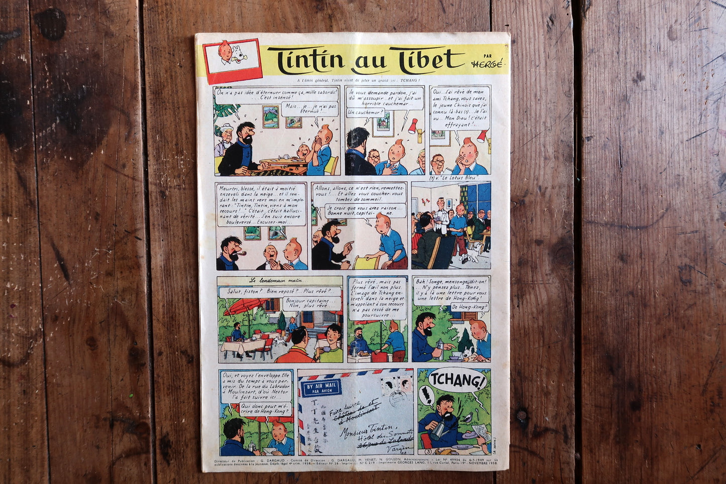 Vintage Tintin magazine 1958 issue 525, French weekly comic publication