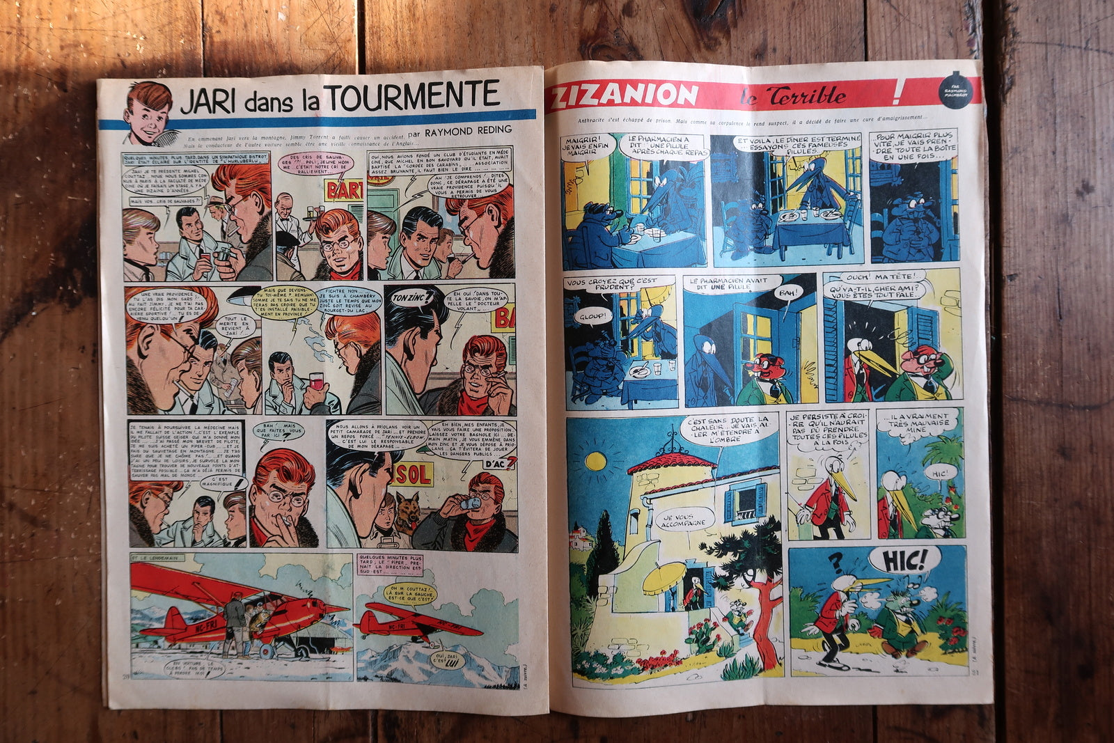 Original 1958 Tintin comic issue No 525, classic French illustrated magazine