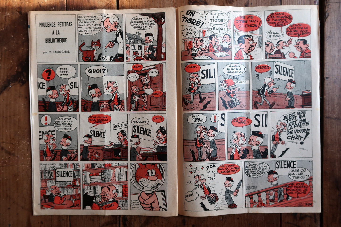Vintage Tintin magazine full view, issue 525 with detailed cover illustration