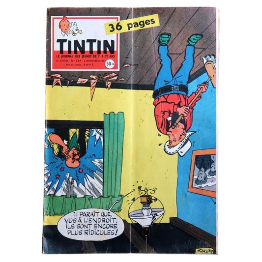Original Tintin magazine No 524 November 1958, Le Journal de Tintin vintage comic
