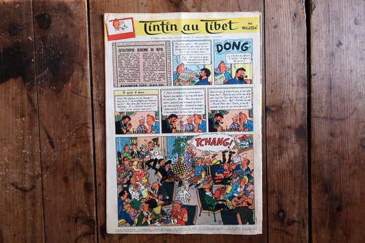 Vintage Tintin magazine 1958 issue 524, French weekly illustrated comic