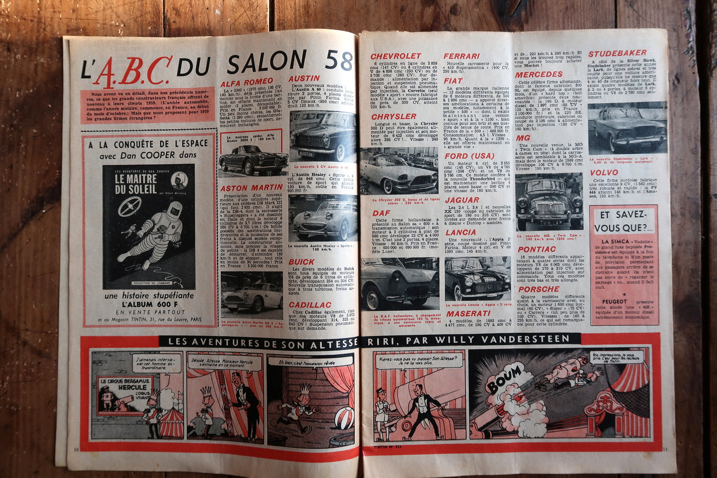 Original 1958 Tintin comic issue No 524, classic French publication