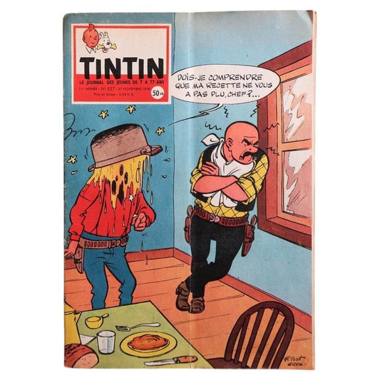 Original Tintin magazine No 523 October 1958, Le Journal de Tintin vintage comic issue