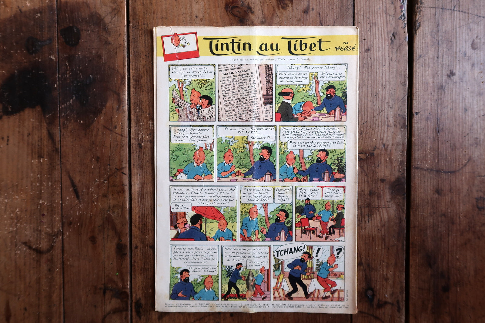 Le Journal de Tintin No 523 cover view, colorful mid-century comic artwork