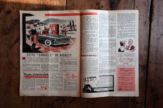 Vintage Tintin magazine full view, issue 523 with detailed illustrated cover