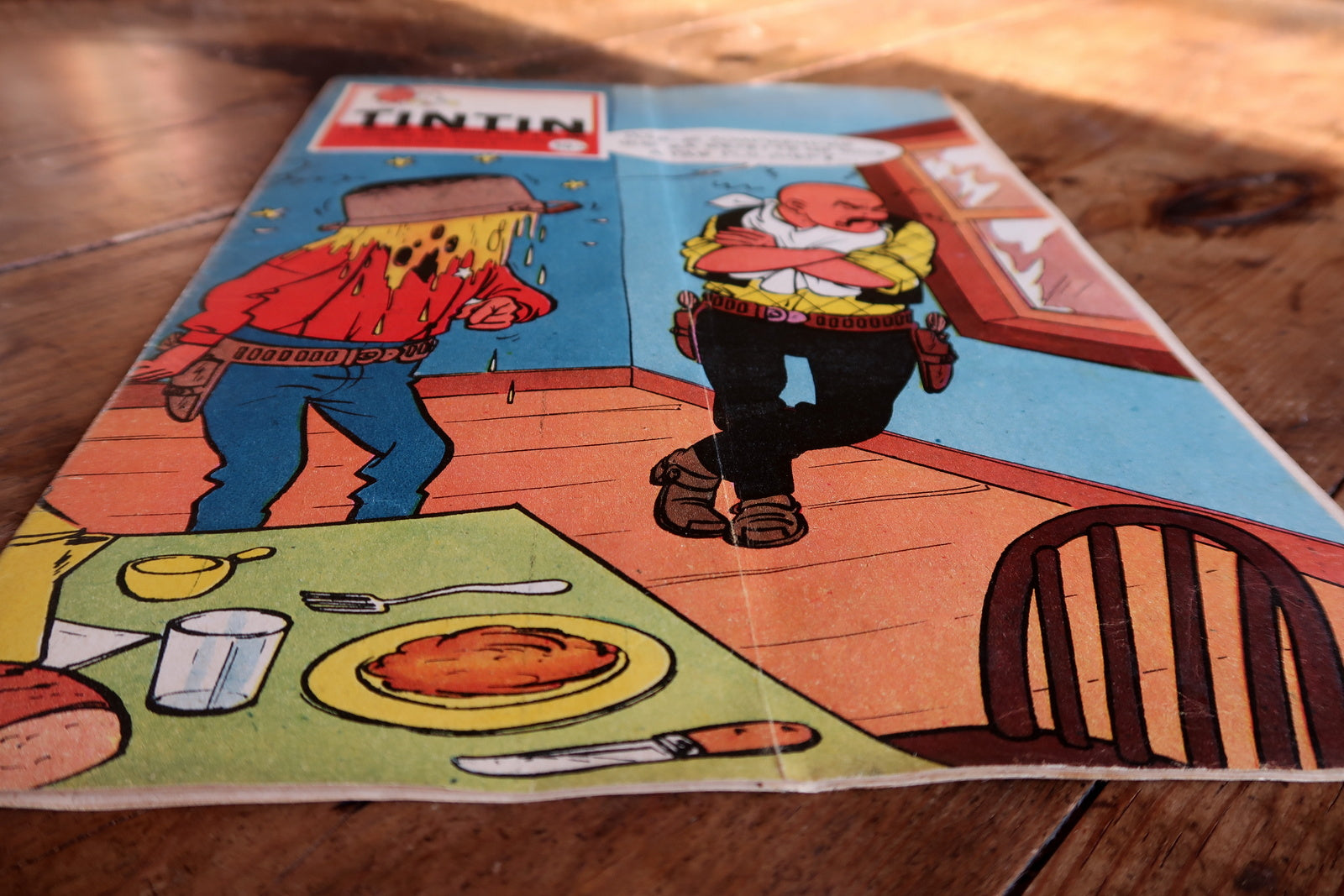 Le Journal de Tintin detail, typography and comic artwork from 1958