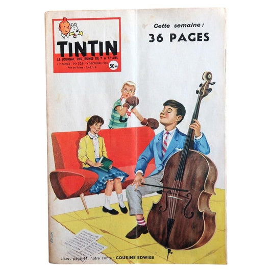 Original Tintin magazine No 528 December 1958, Le Journal de Tintin vintage comic
