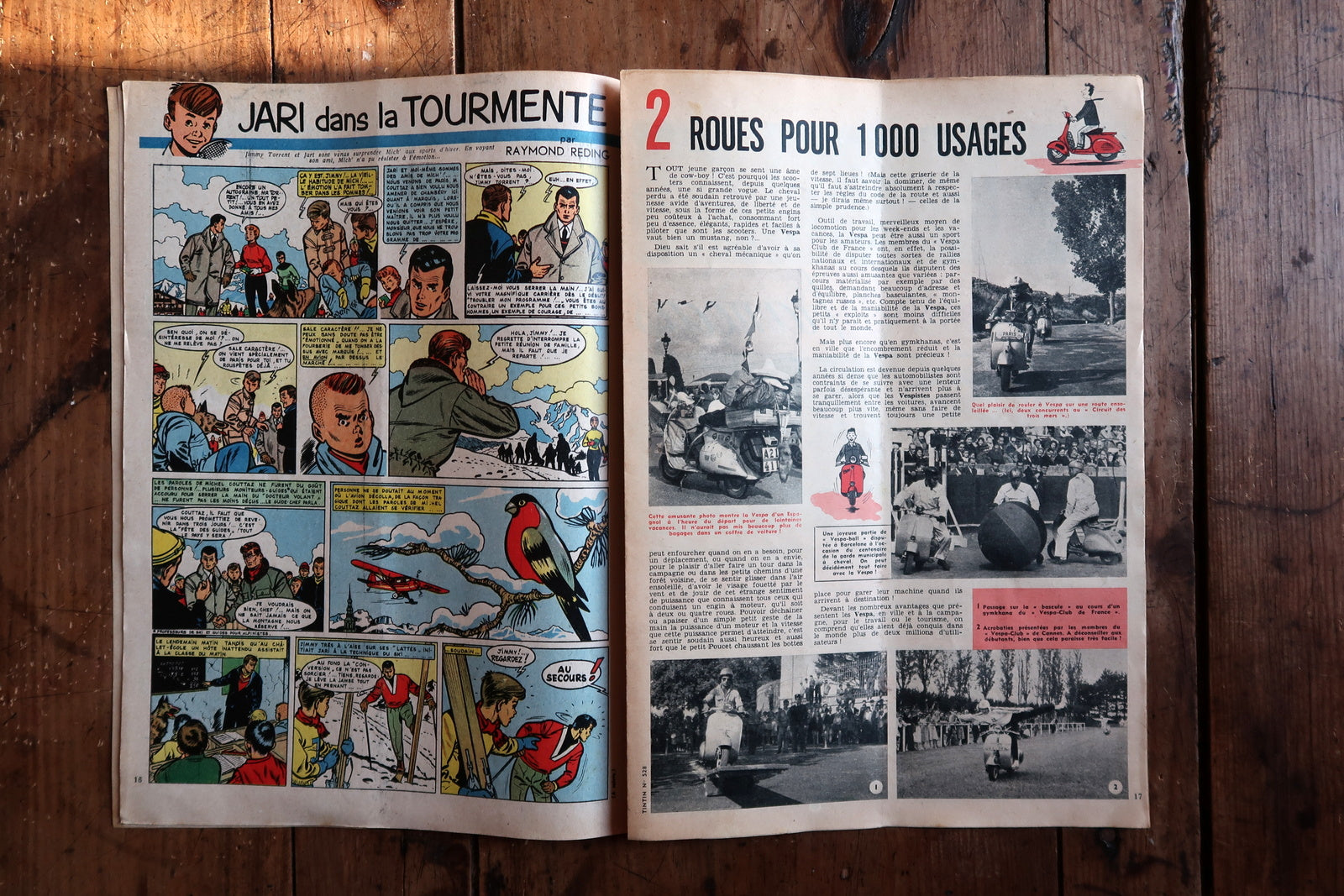 Original 1958 Tintin comic issue No 528, Franco-Belgian collectible magazine