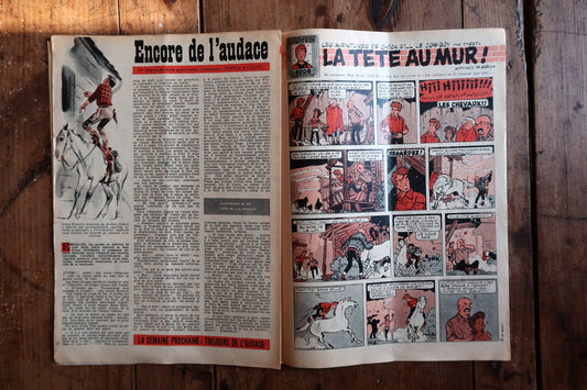 Vintage Tintin magazine full view, issue 528 with detailed illustrated cover