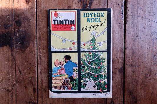 Vintage Tintin magazine 1958 issue 530, special Christmas edition comic