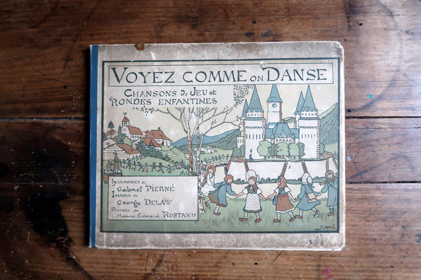 Antique children’s songbook circa 1920, French edition with Art Deco artwork