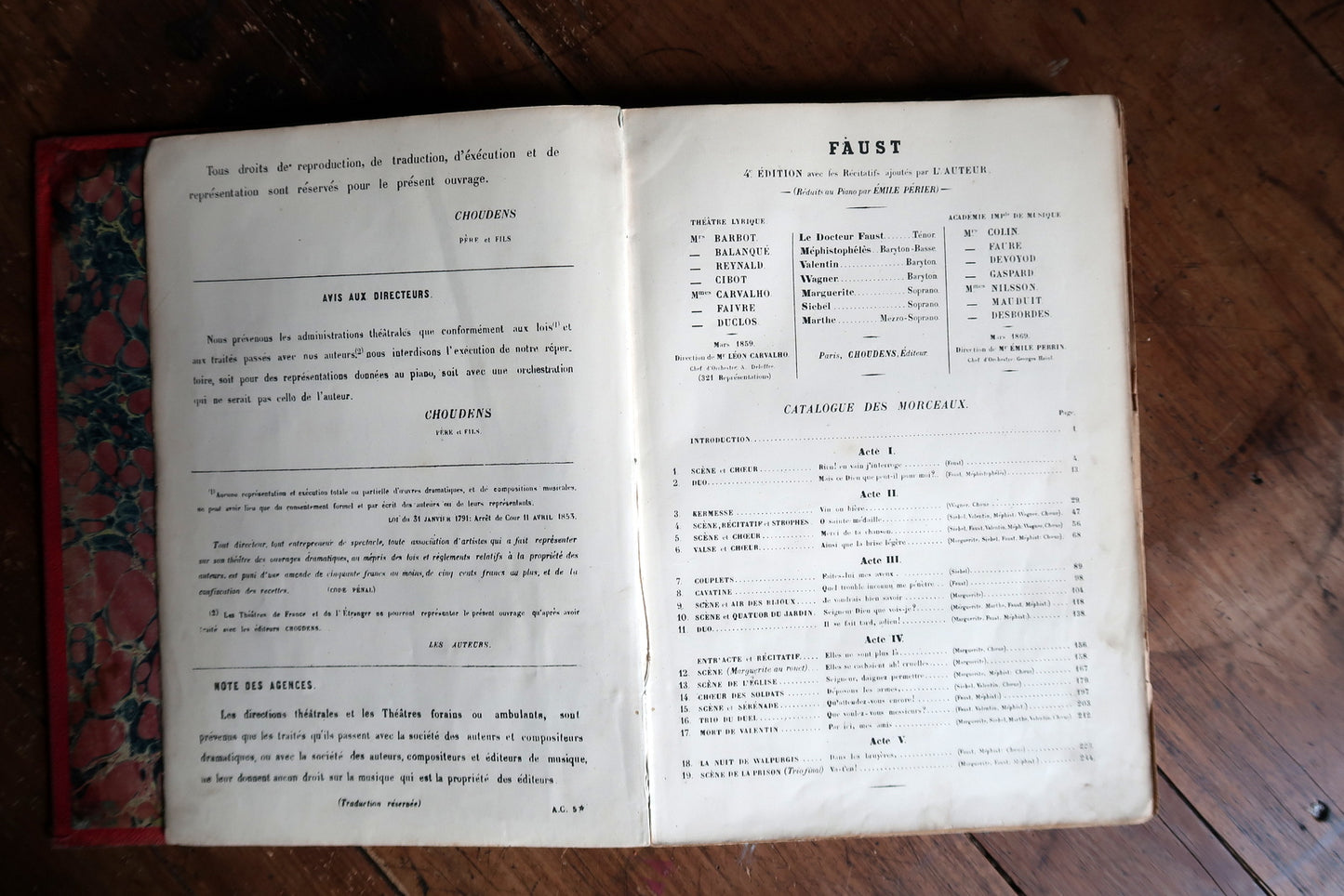 Vintage French opera book, Gounod Faust with classical notation