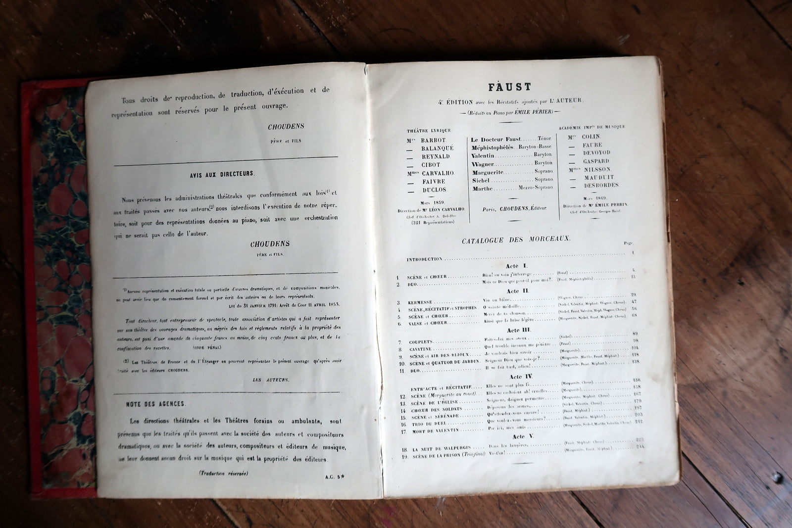 Vintage French opera book, Gounod Faust with classical notation