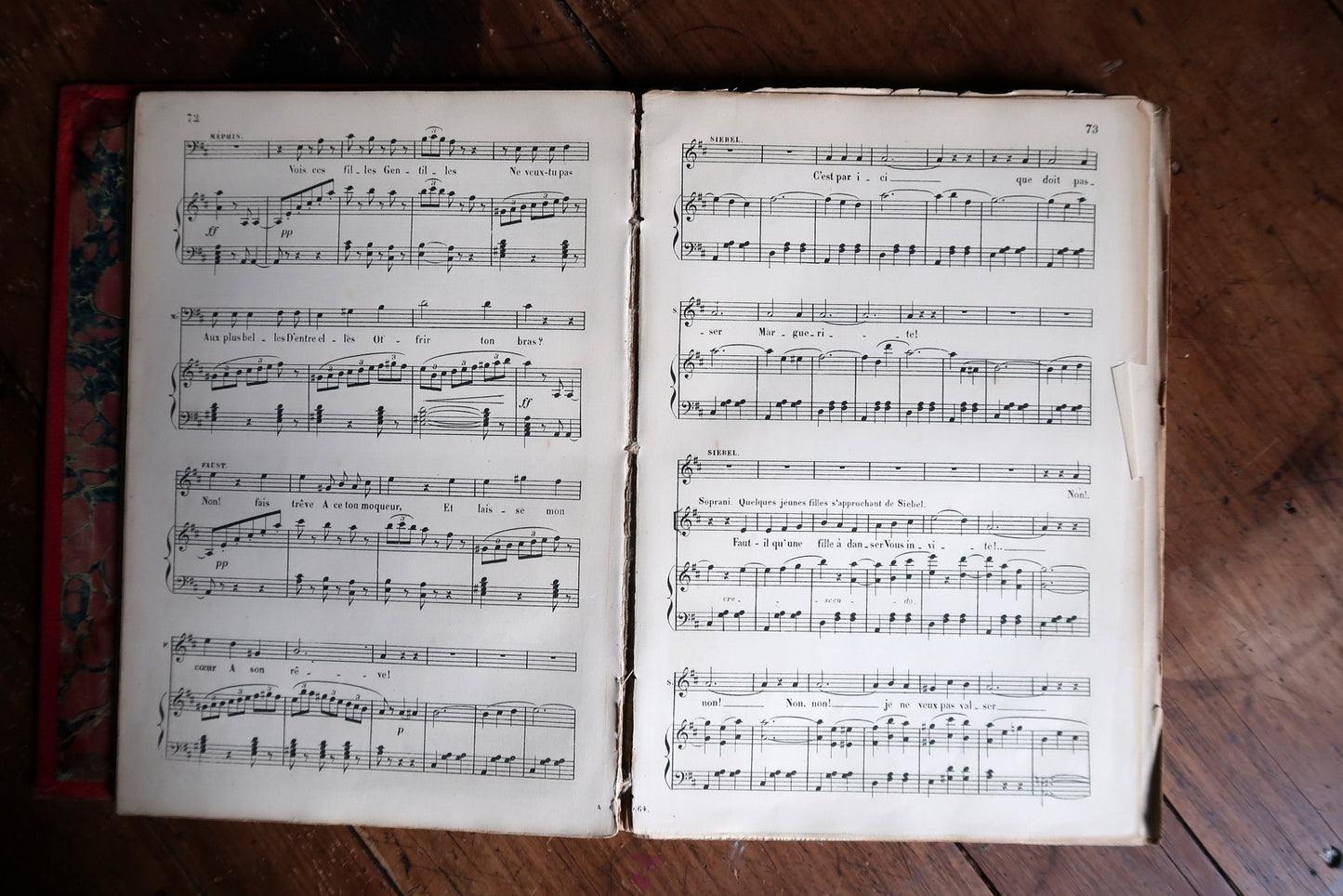 Antique Faust by Gounod full view, 19th century printed music score