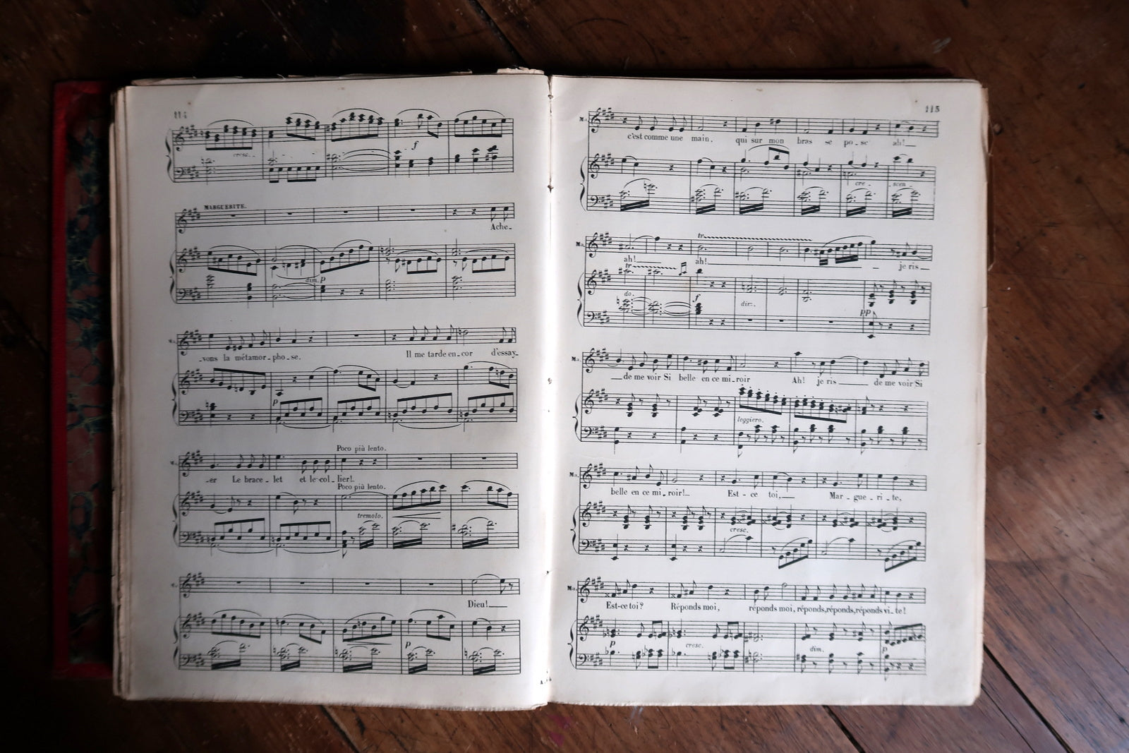 French opera score detail, showcasing musical staves and typography