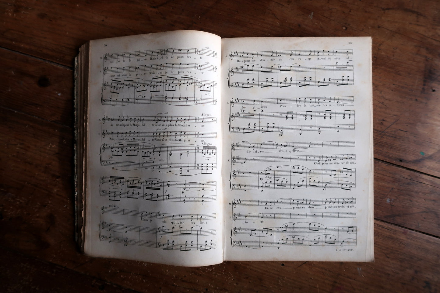 Antique La Marjolaine full view, 19th century printed vocal score