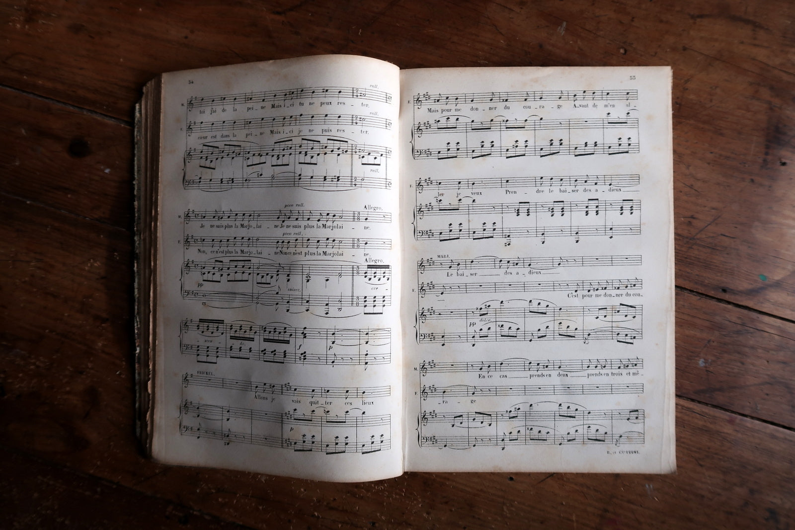 Antique La Marjolaine full view, 19th century printed vocal score