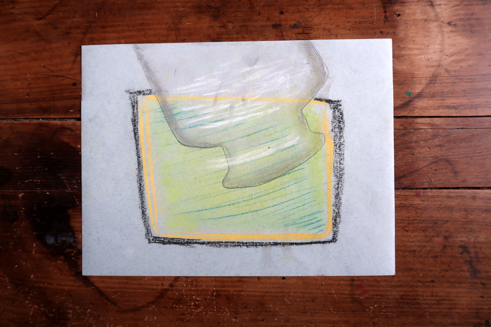 Pair of 1970s nude studies, charcoal and pastel on paper with modern style
