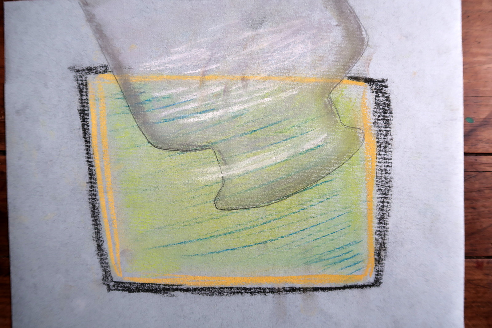 Charcoal and pastel drawing detail, soft blending and artistic texture