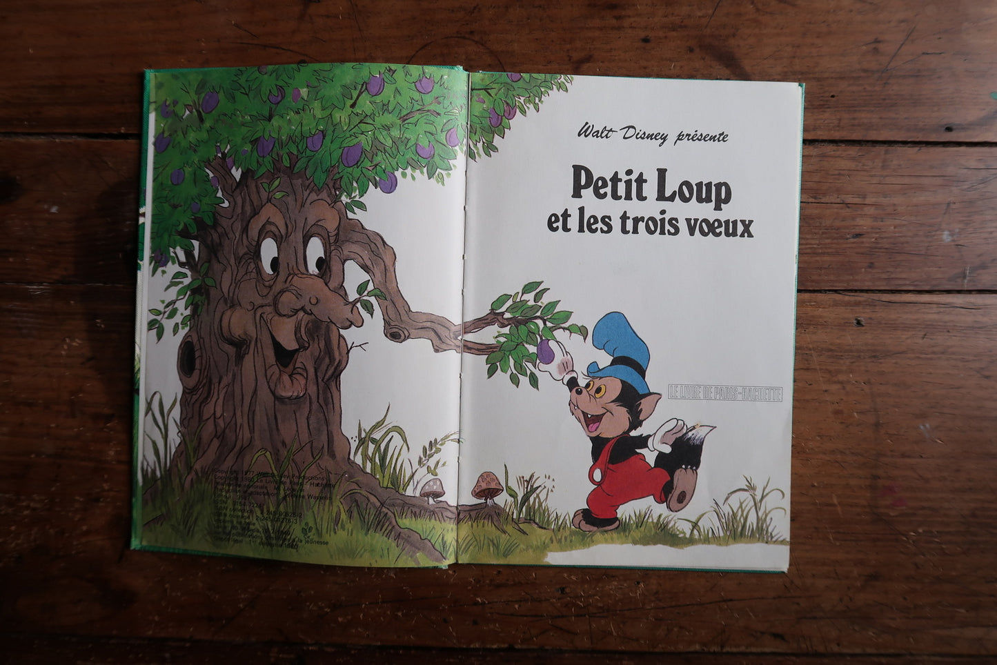 Walt Disney Petit Loup book interior pages, illustrated story scenes