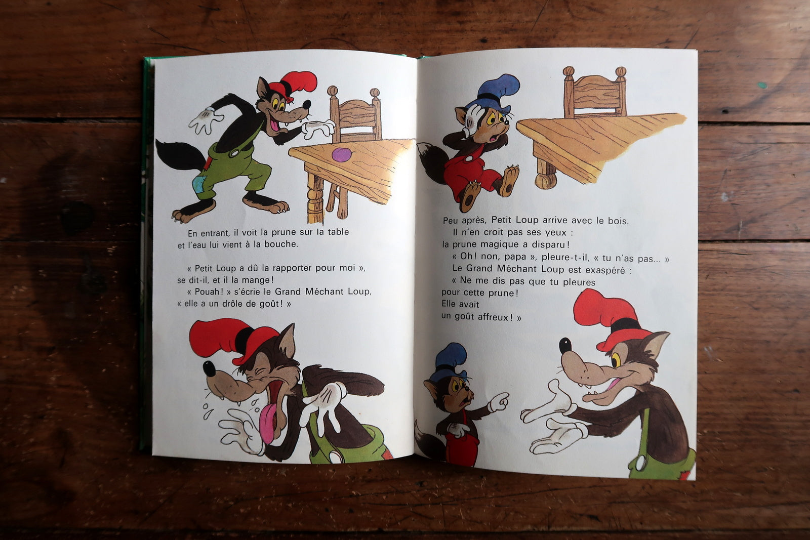 Disney Petit Loup et les trois vœux book cover view, colorful 1980 edition