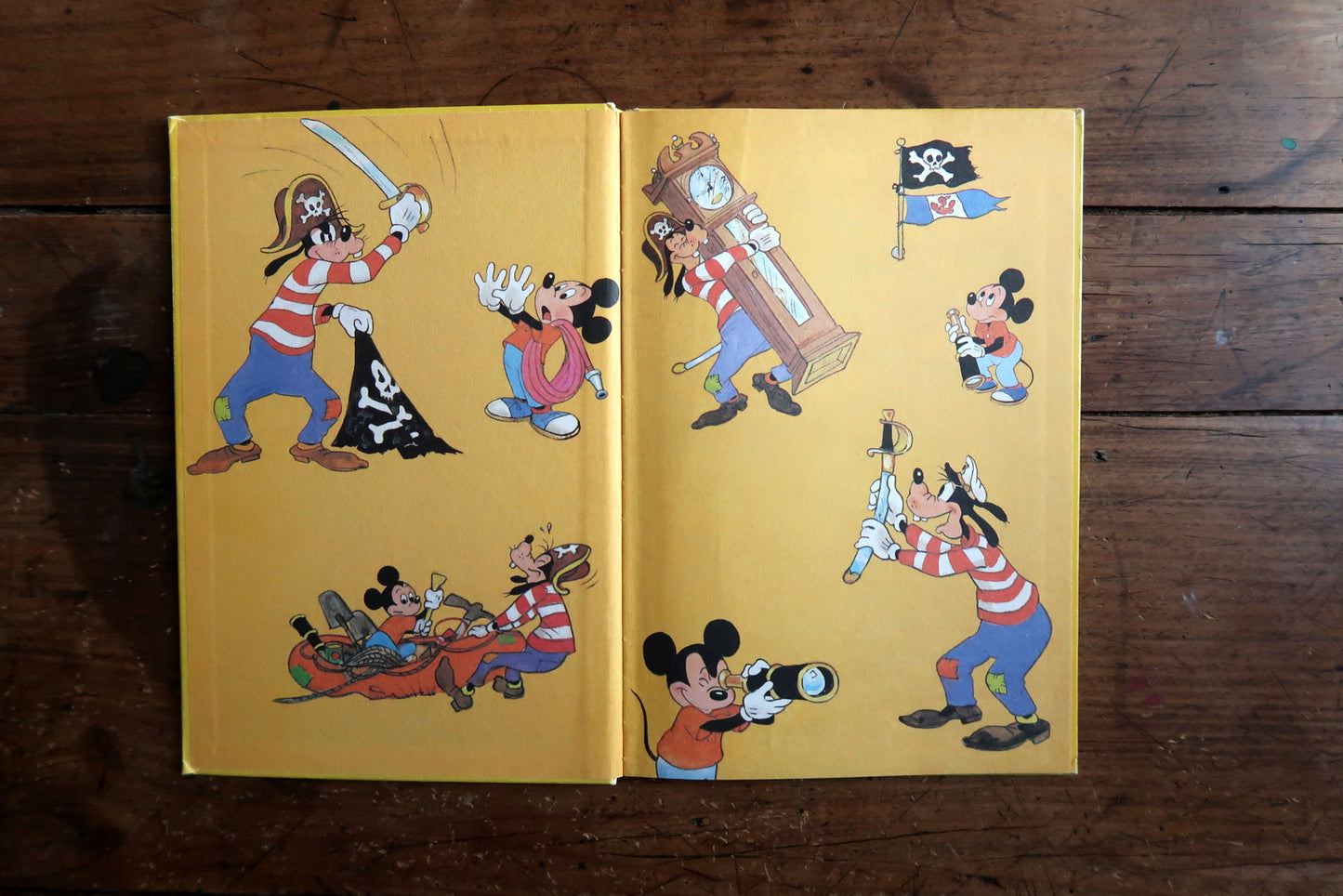 Walt Disney Mickey book full view, illustrated hardcover with classic artwork
