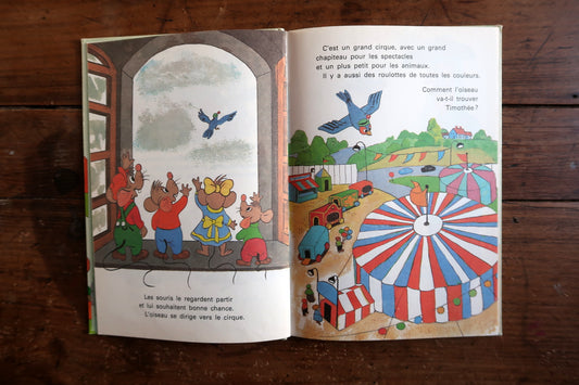 Disney Les souris et le cirque book cover view, colorful circus illustration