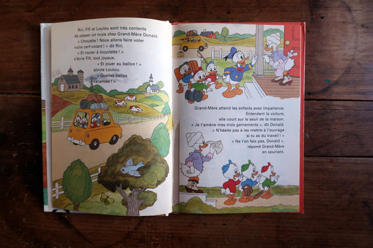 Disney Grand-Mère Donald a du travail book cover view, colorful farm scene illustration