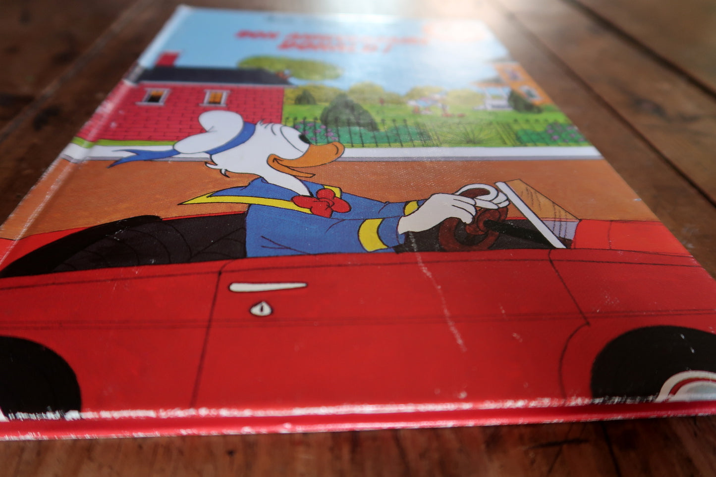 Bon anniversaire Donald book corner detail, showing light wear and vintage condition