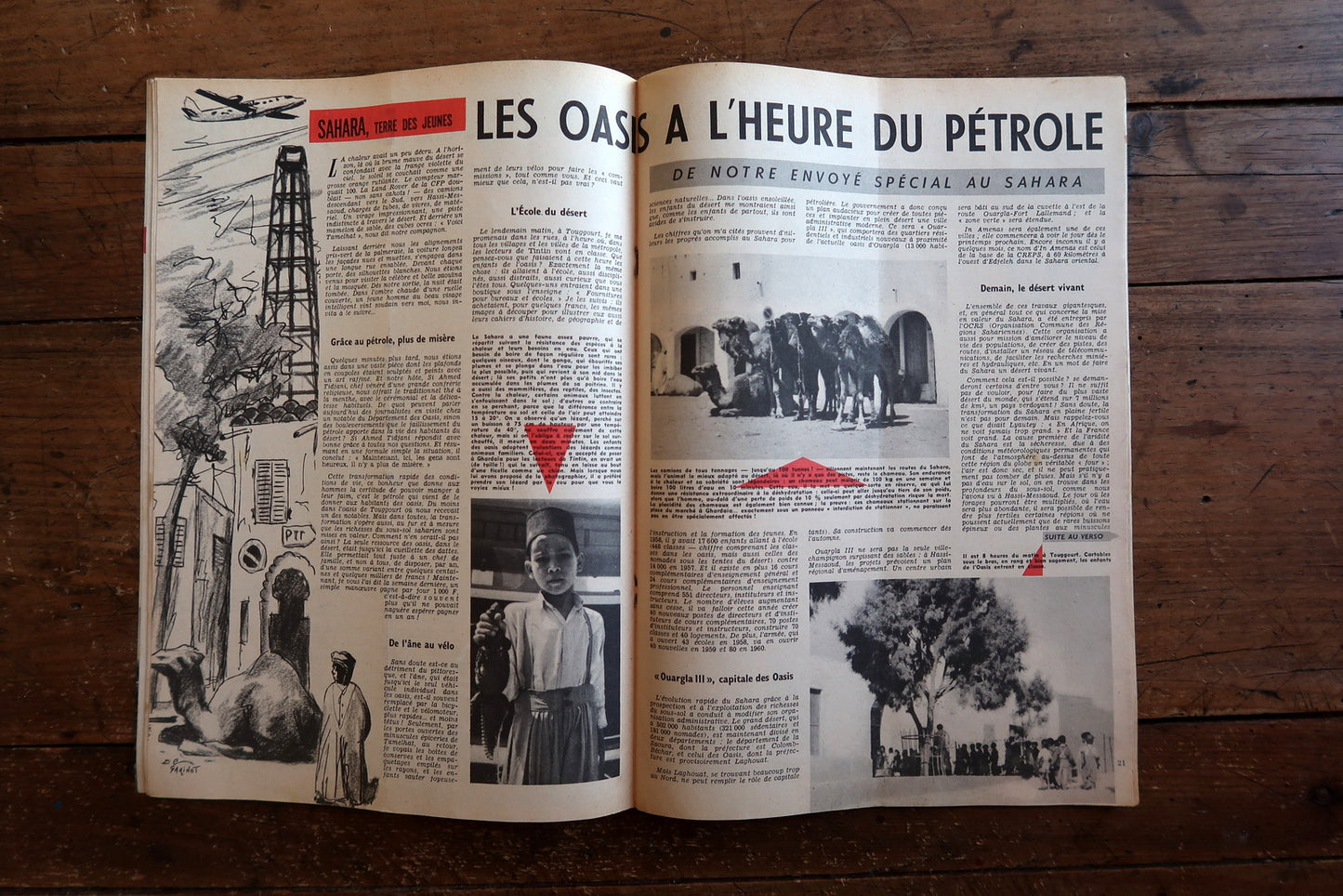 Vintage Tintin magazine No 555 June 1959 French comic journal Hergé era Le Lombard 38 pages.

