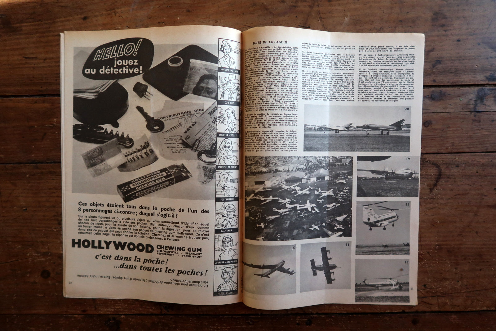 Open view of vintage Tintin magazine No. 559 showing interior comic strips and illustrated features typical of 1950s French-Belgian bande dessinée.

