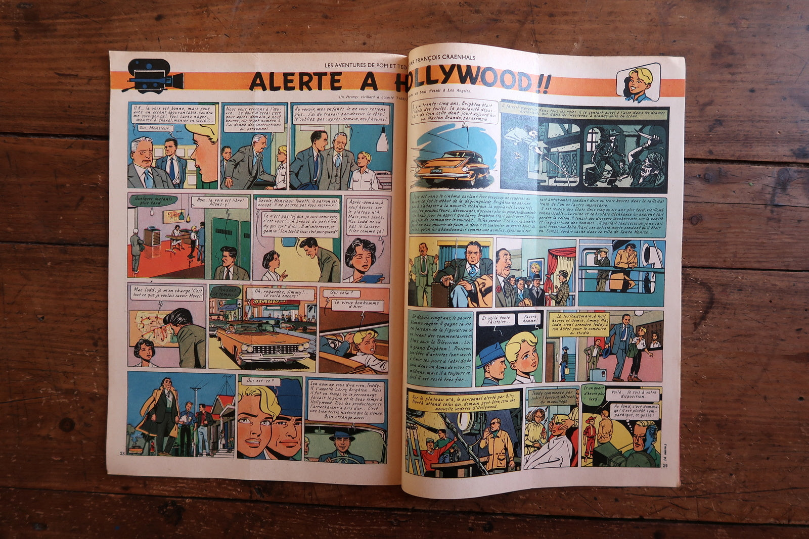 Close-up of the cover art on a 1959 French Tintin comic book magazine showing an Oumpah-Pah pirate adventure with the iconic Tintin header.

