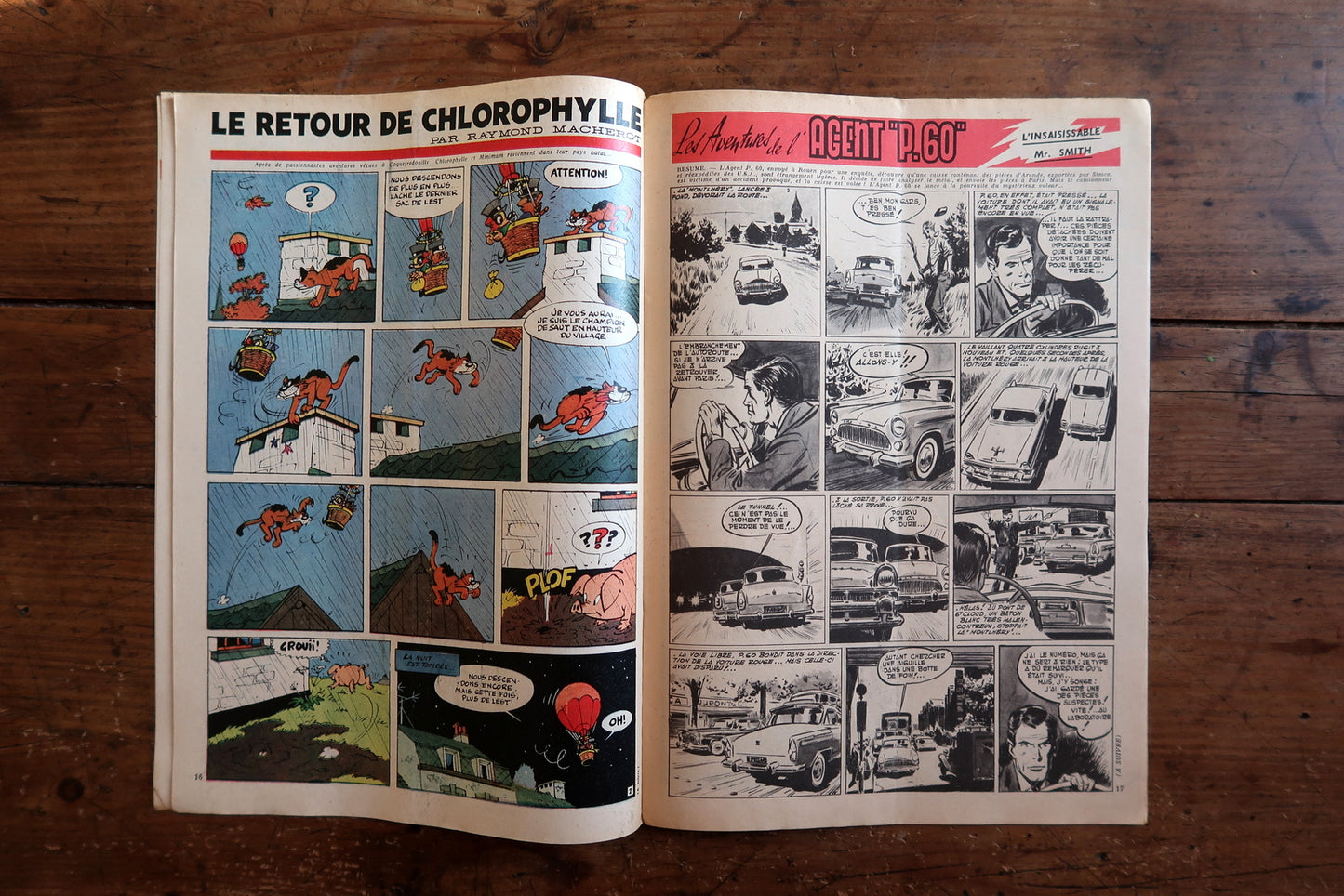 Back cover and spine detail of a July 30, 1959 Tintin comic magazine in good vintage condition with light wear on cover edges and corners.


