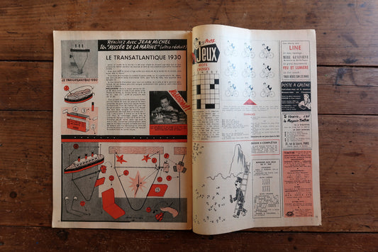 Close-up of the cover art on a 1959 French Tintin comic book magazine showing a dynamic Wild West gunfighter scene, the iconic Tintin header, and the issue number and date.

