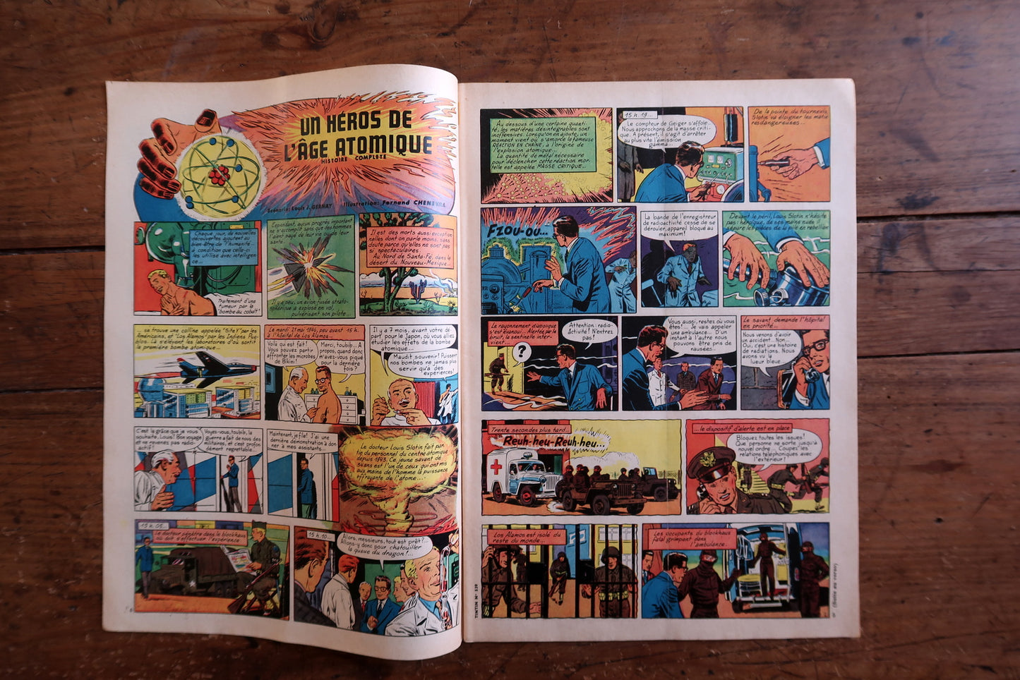 Vintage February 19, 1959 Tintin magazine issue N°539 displayed flat, measuring approximately 8.3 x 11.8 inches, with French language text and bande dessinée artwork.

