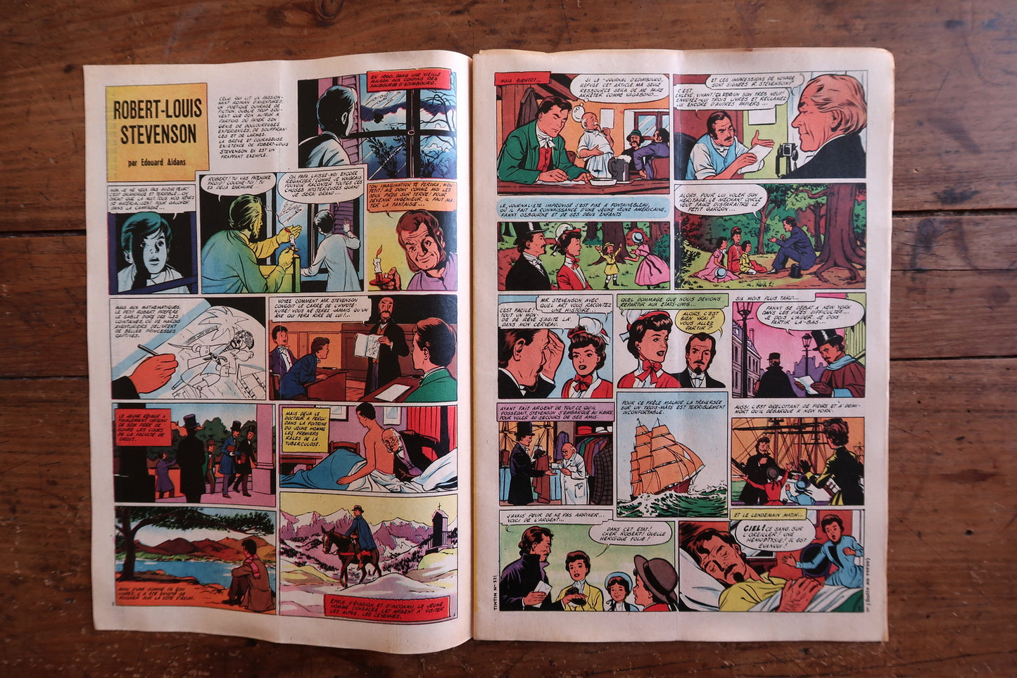 Back cover of a 1958 Tintin comic magazine showing a full-page color episode of Modeste et Pompon by Franquin – a masterclass in comic timing as a hapless father battles an increasingly rebellious squeaky door through escalating panels of onomatopoeic chaos.

