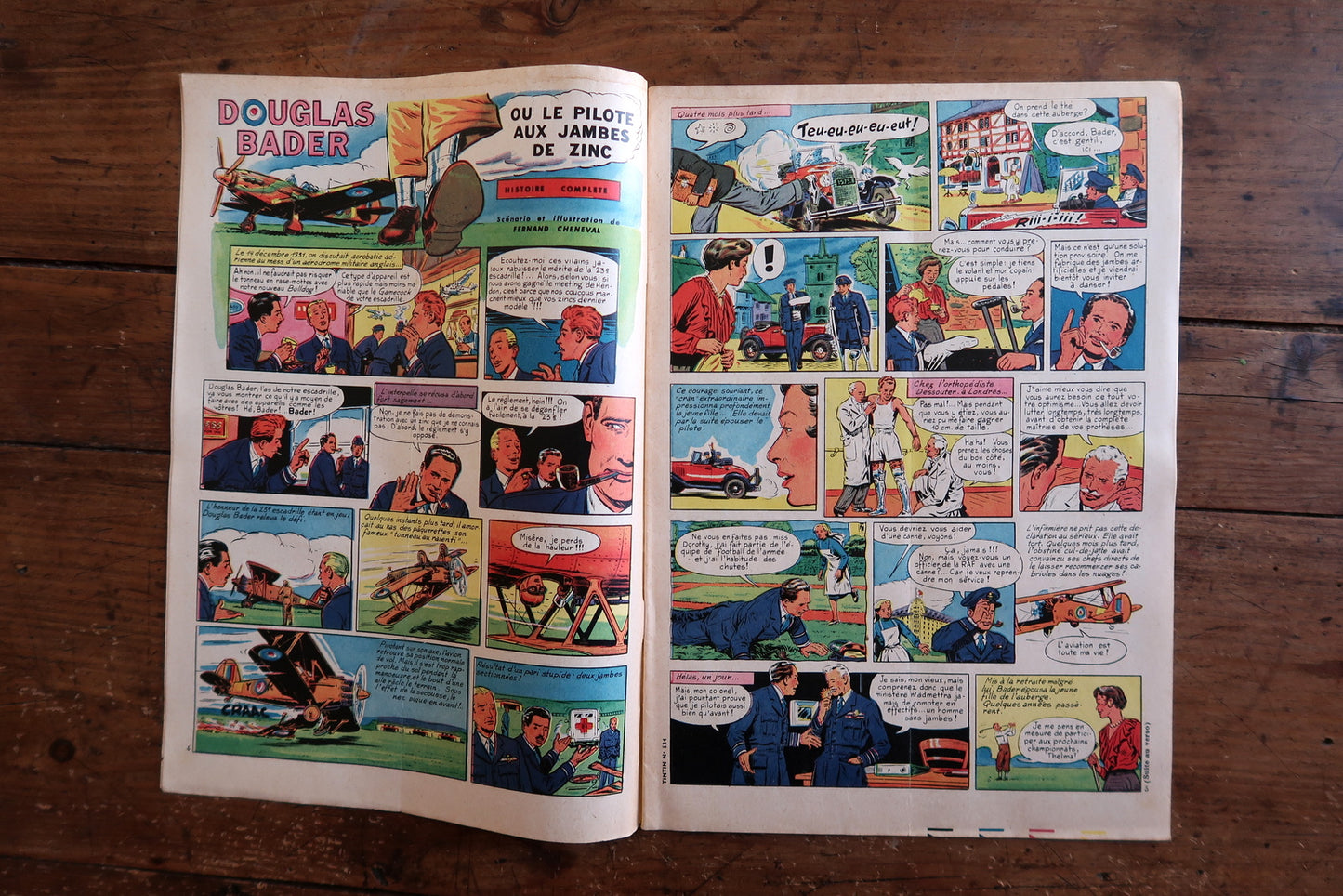 Back cover of a 1959 Tintin comic magazine showing a full-page color episode of Tintin au Tibet by Hergé – Tintin and Captain Haddock navigating warm crowded streets of a Nepalese market town with ochre walls, terracotta rooftops, and deep blue Himalayan sky, the search for Tchang drawing ever closer.

