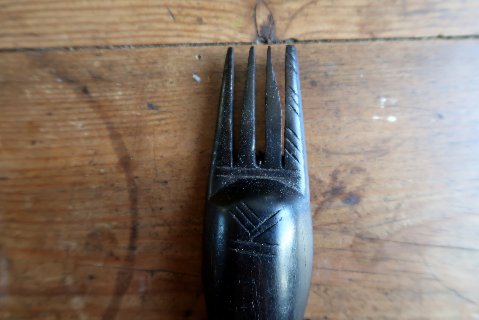 Vintage African mask — 20th‑century ebonized mask with refined facial details

