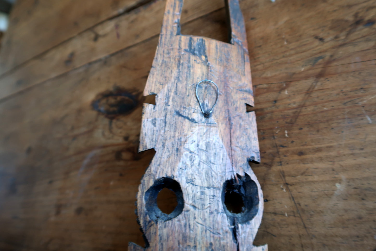 African crown‑crest mask — sculpted hardwood mask with vertical crest

