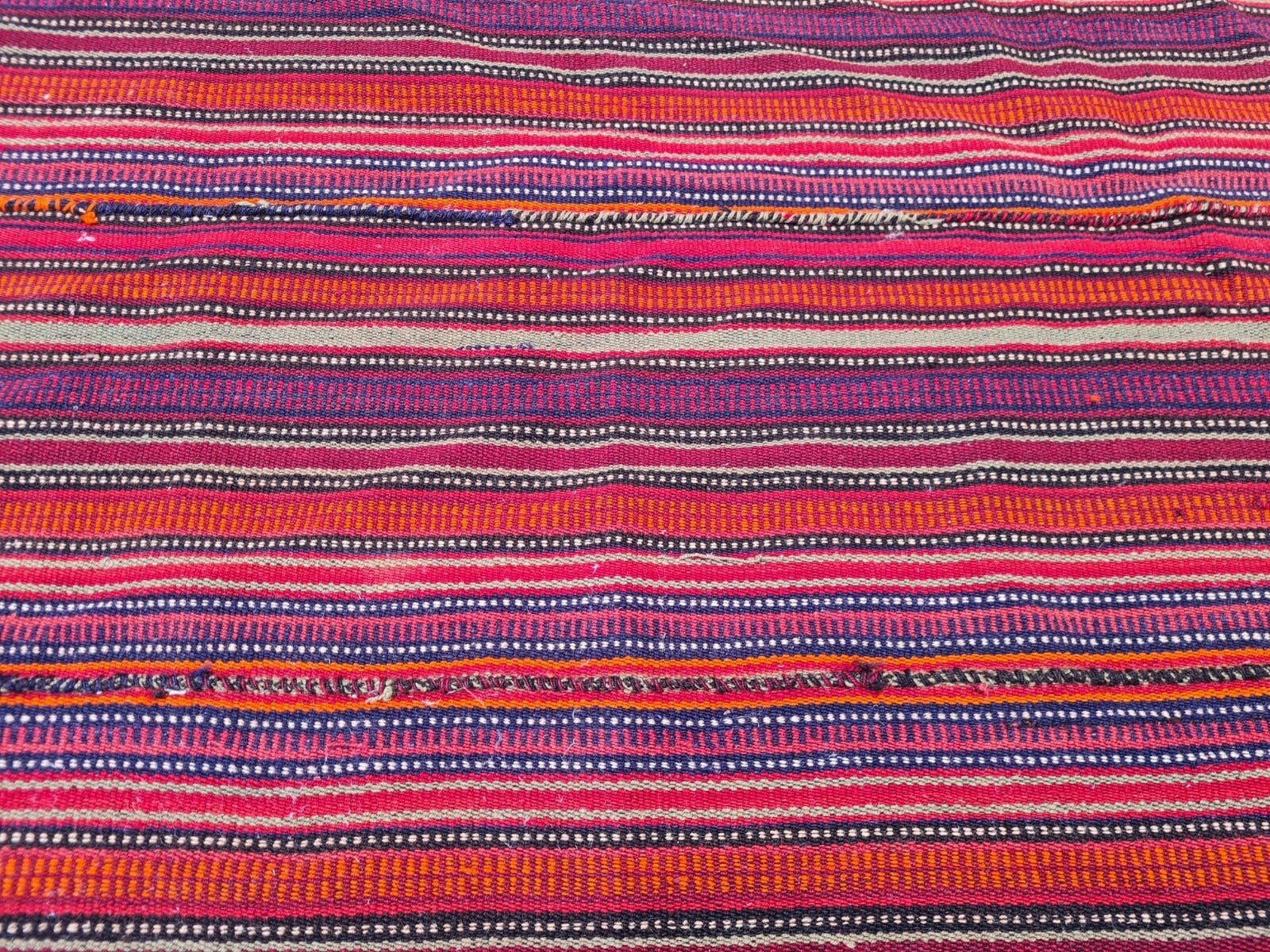 Vintage Jajim Kilim with deep purples and rich fuchsias.
