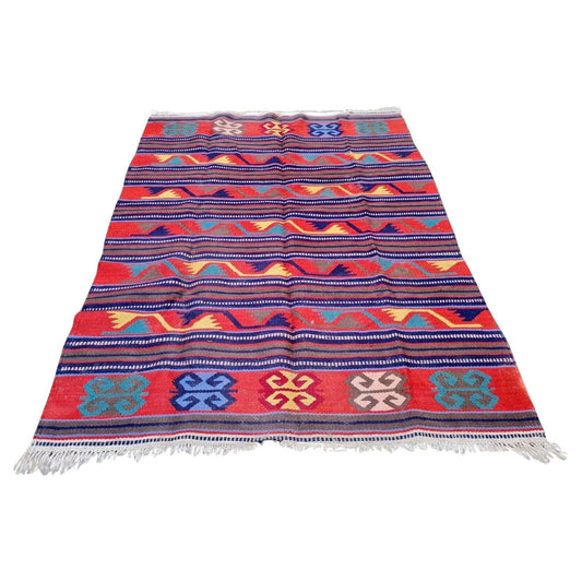 Antique Turkish Konya Kilim rug with geometric design

