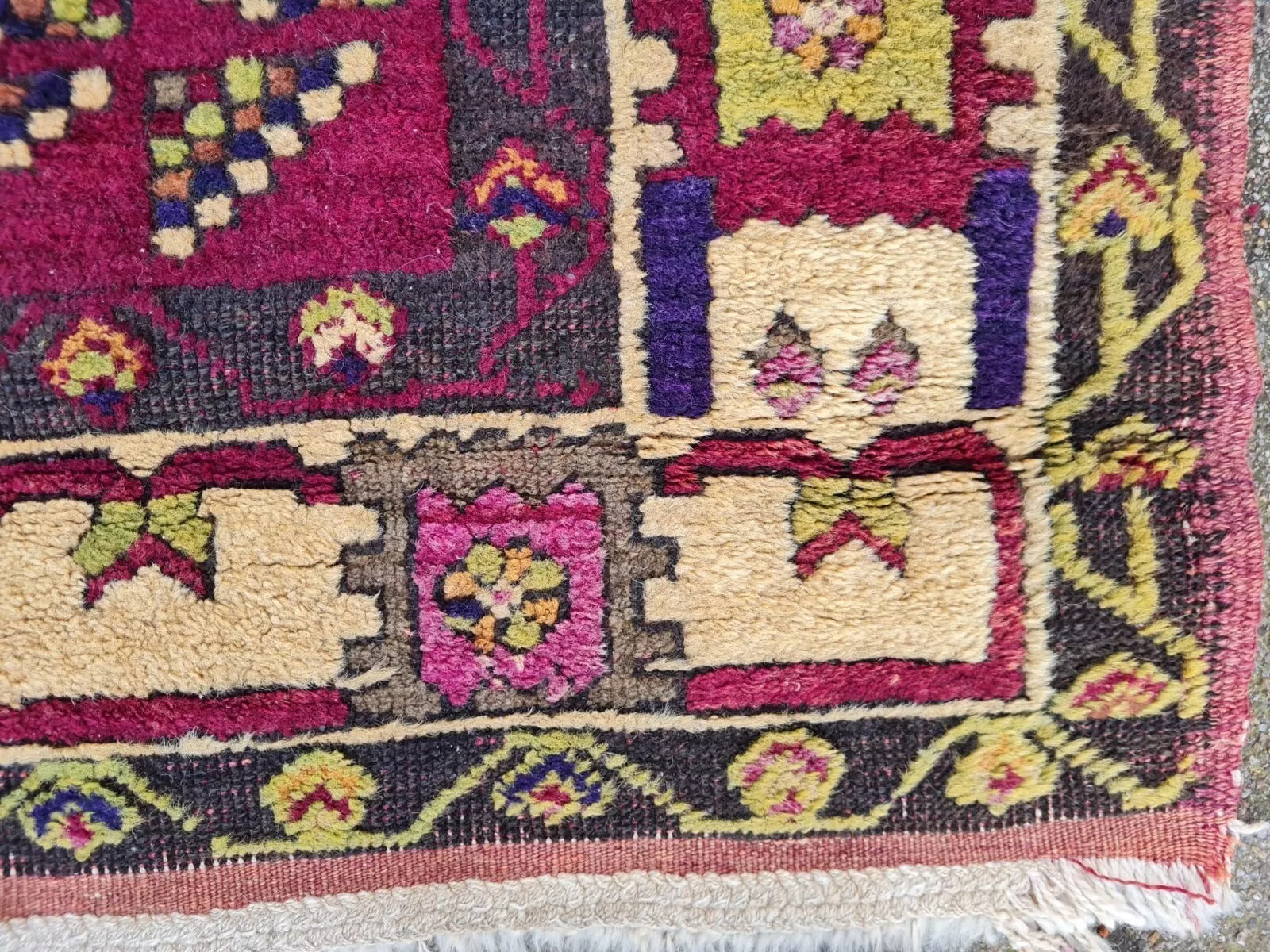 Medallion detail on antique Anatolian runner

