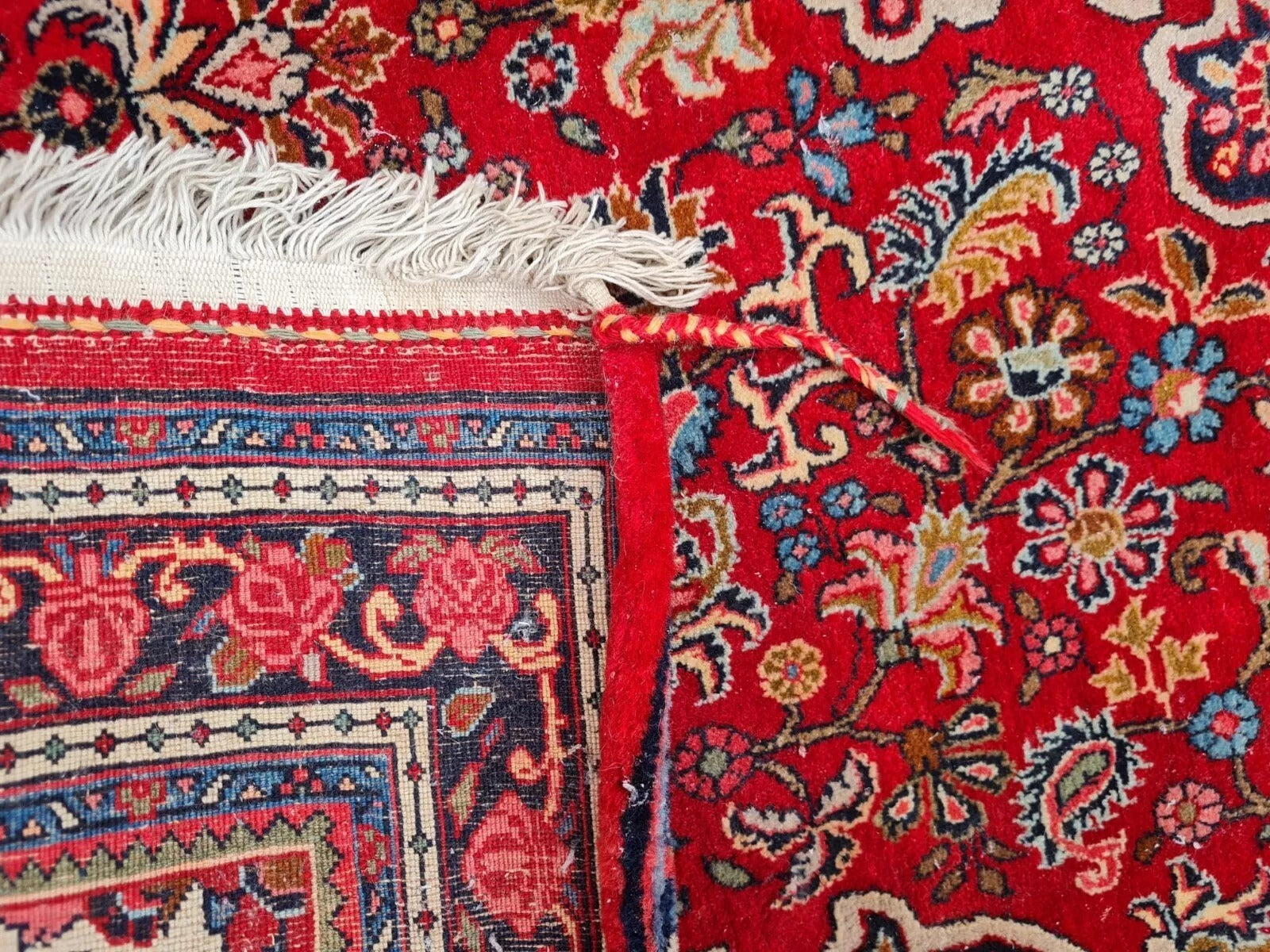 Full view of vintage Bidjar rug 3.6 x 5.3 ft

