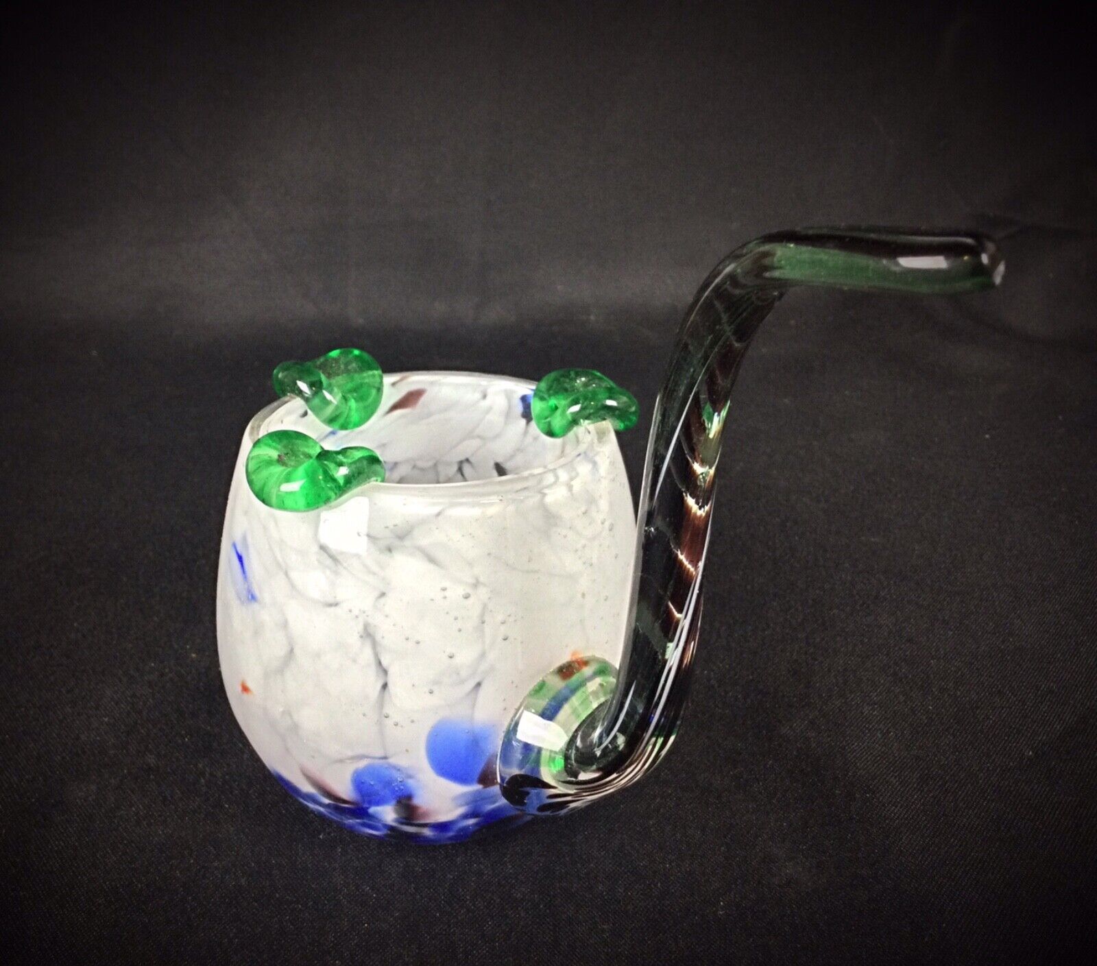Multicolored Decorative Glass Bowl in Pipe Shape
