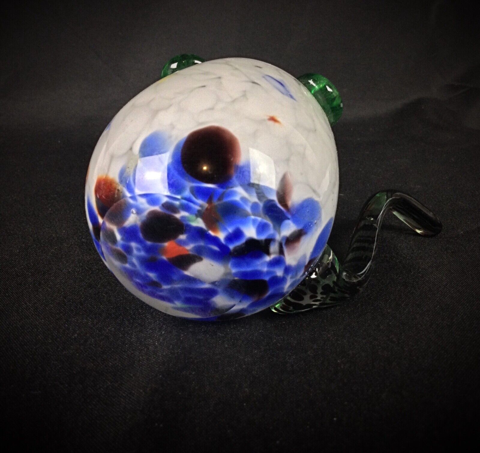 Vintage Hand-Blown Glass Pipe Ashtray
